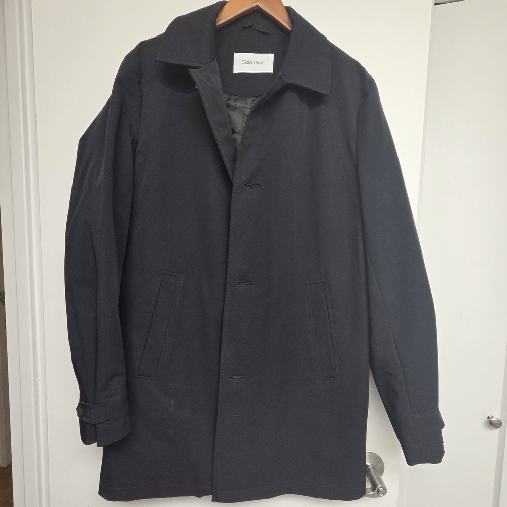 Calvin Klein Men's Dark Trench Coat Size 38R